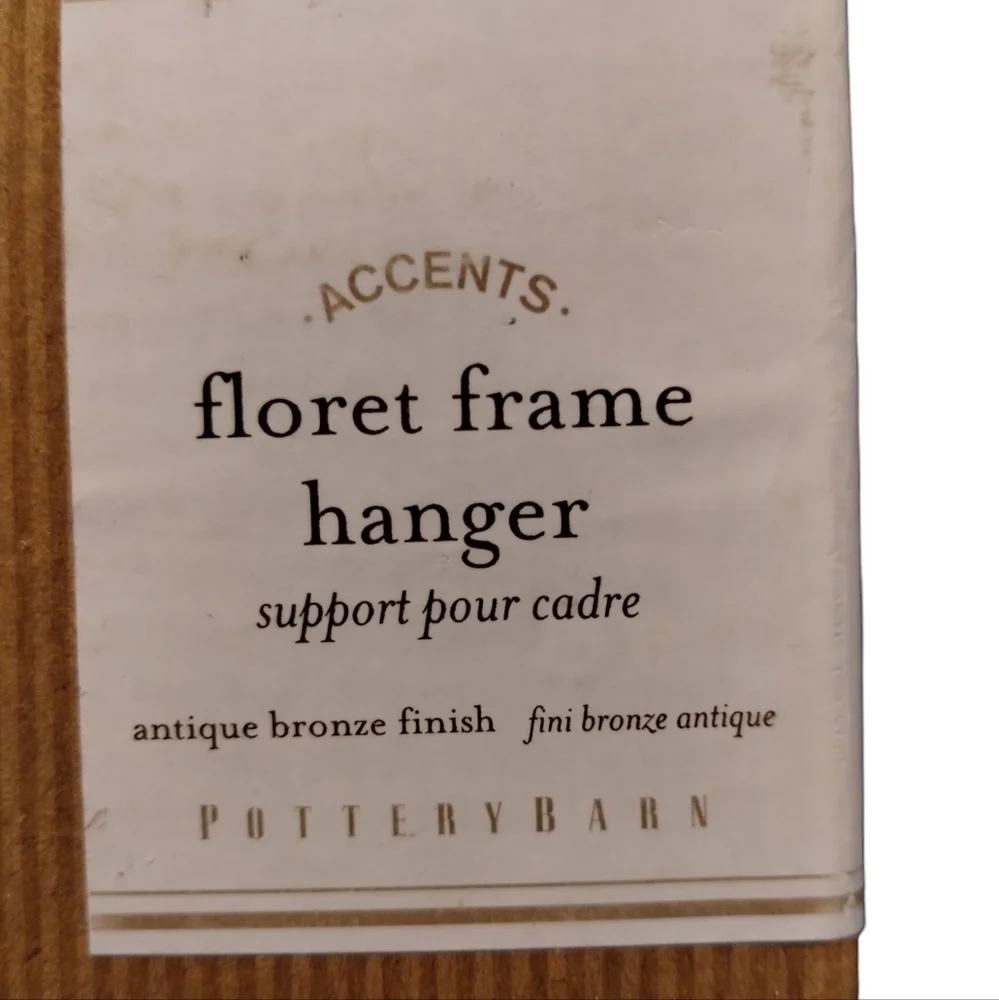POTTERY BARN Frame Hanger Floret Antique Bronze Finish IOB